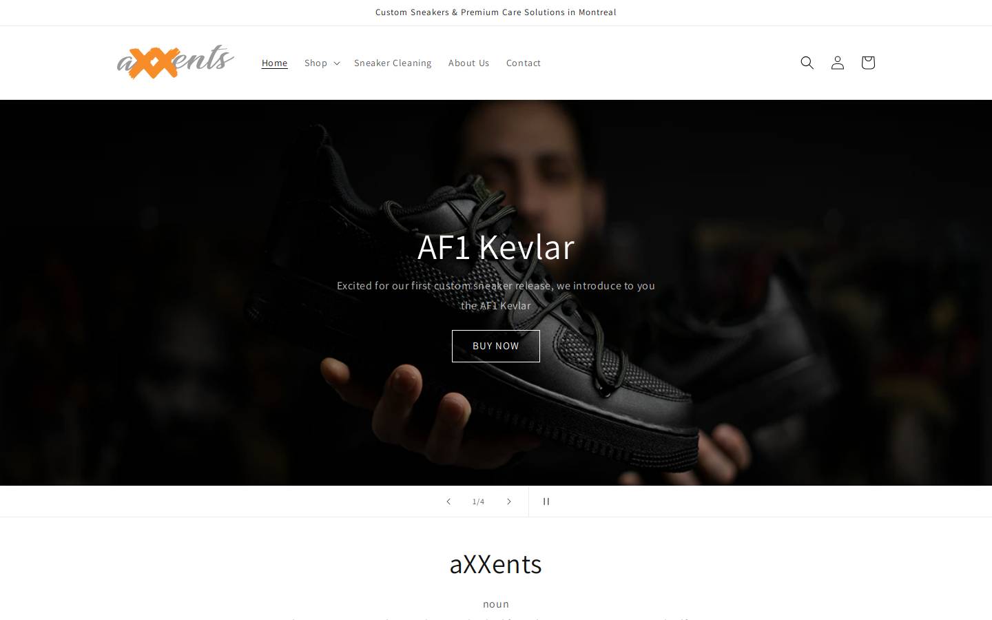 axxents.com homepage screenshot