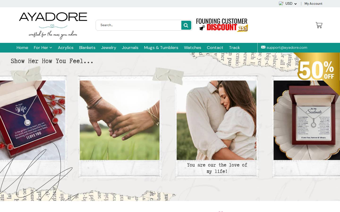 ayadore.com homepage screenshot