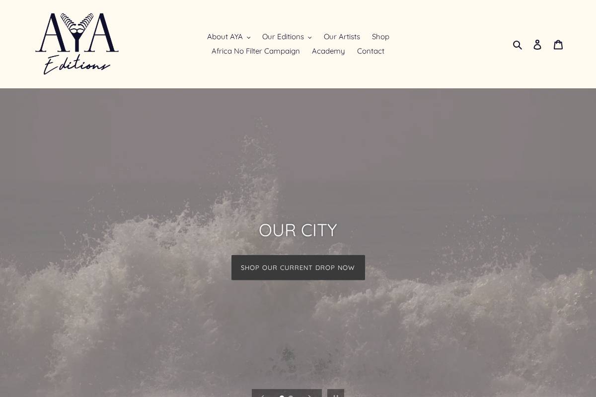 ayaeditions.com homepage screenshot