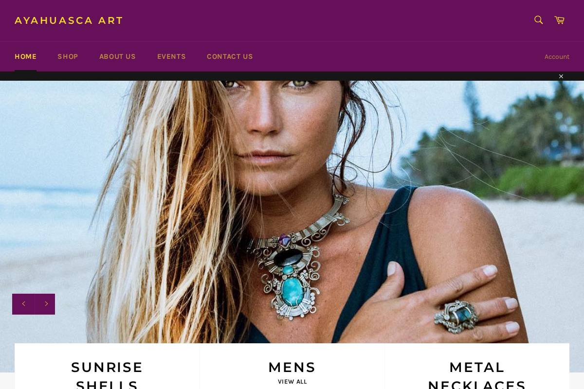 ayahuascaart.shop homepage screenshot