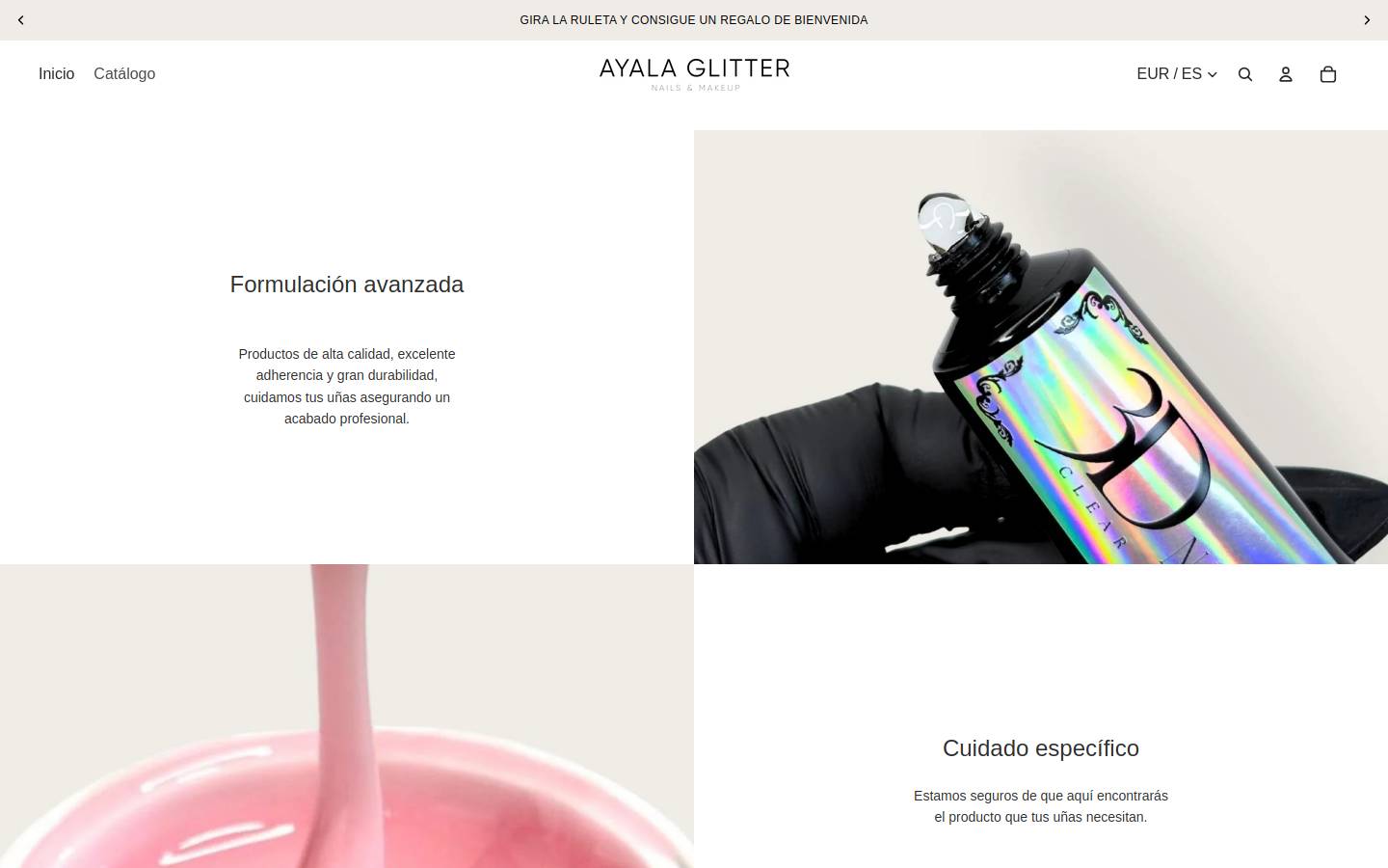 ayalaglitter.com homepage screenshot