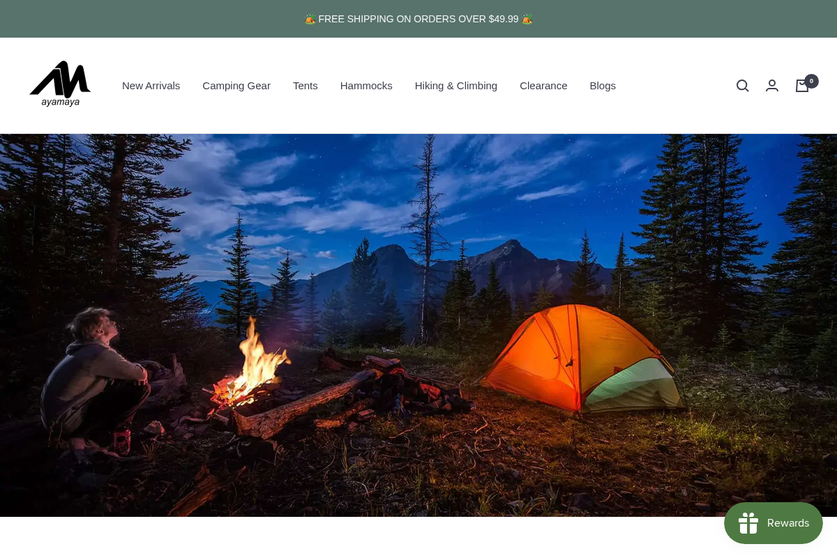 Ayamaya Outdoors homepage screenshot