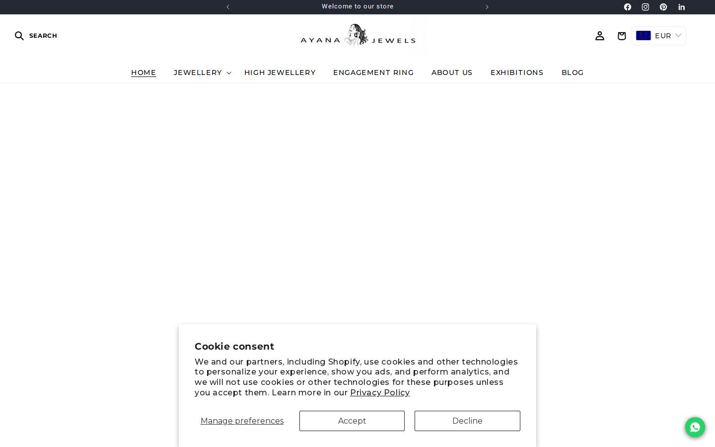ayanajewels.com homepage screenshot
