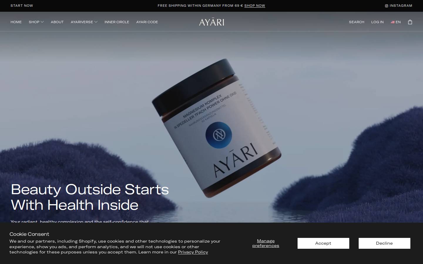 ayari-longevity.com homepage screenshot