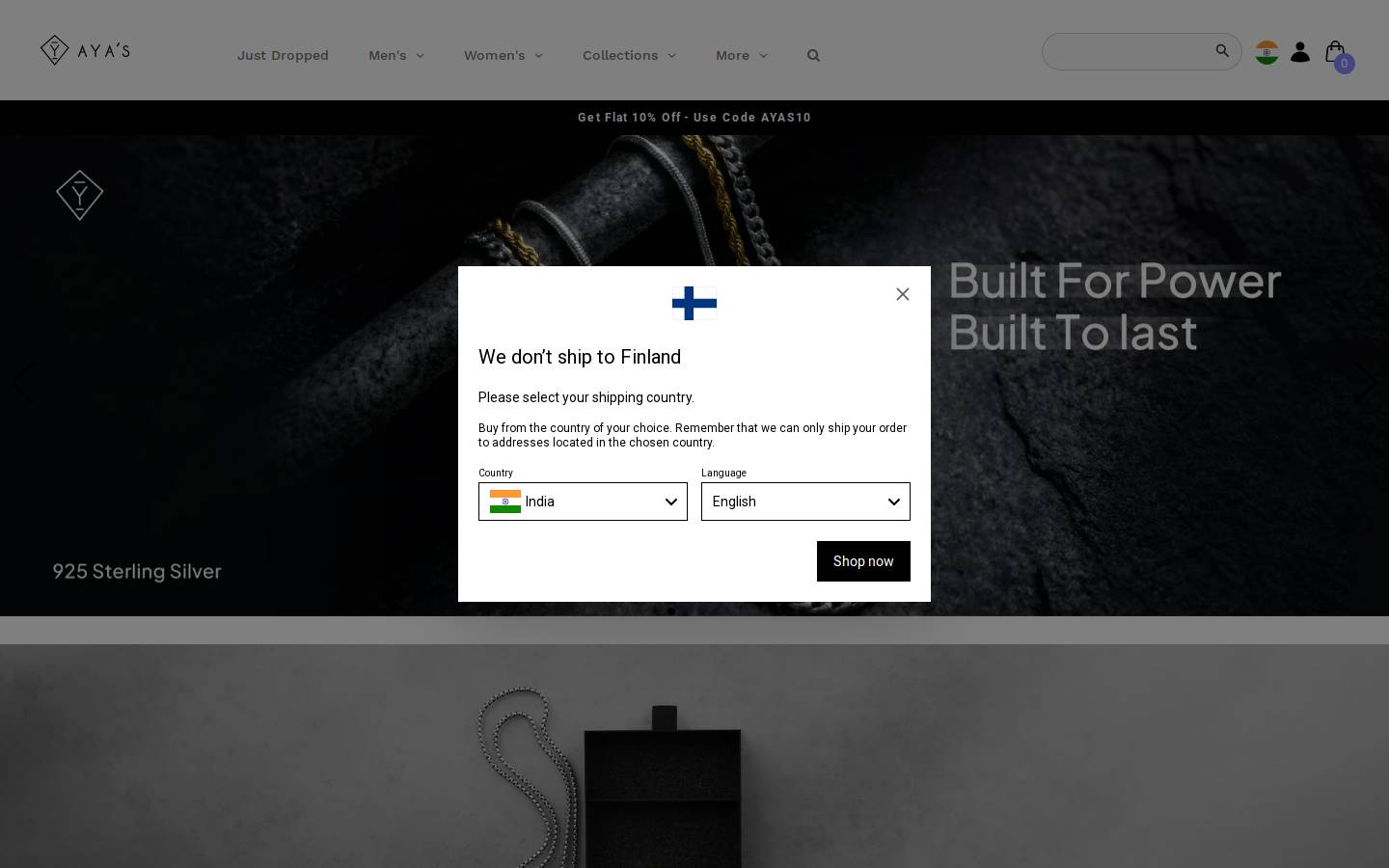 ayasalley.com homepage screenshot