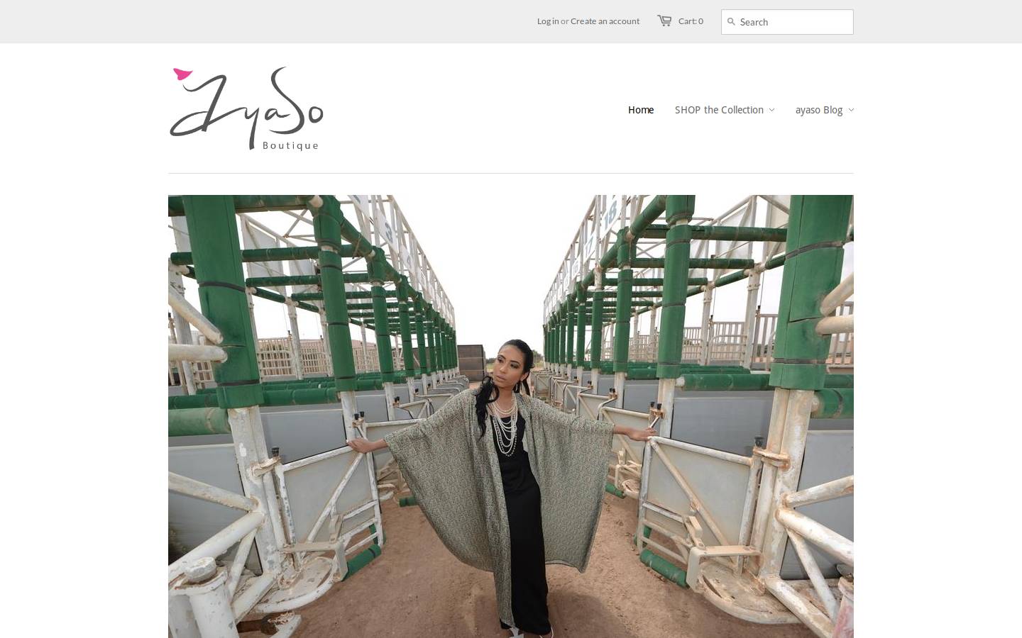 ayasoboutique.com homepage screenshot