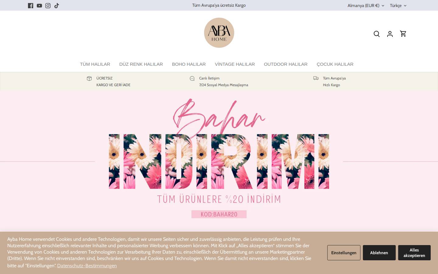 aybahome.com homepage screenshot