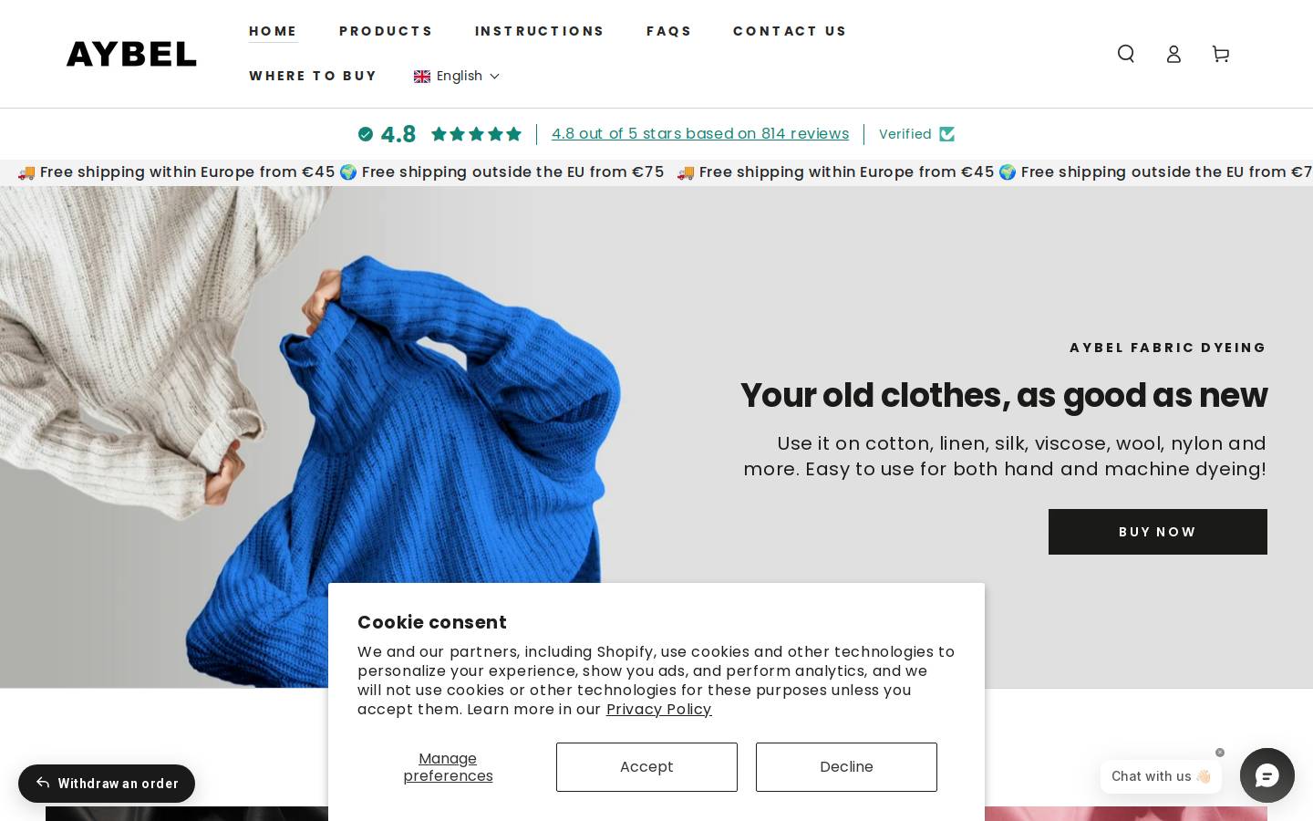 Aybel homepage screenshot