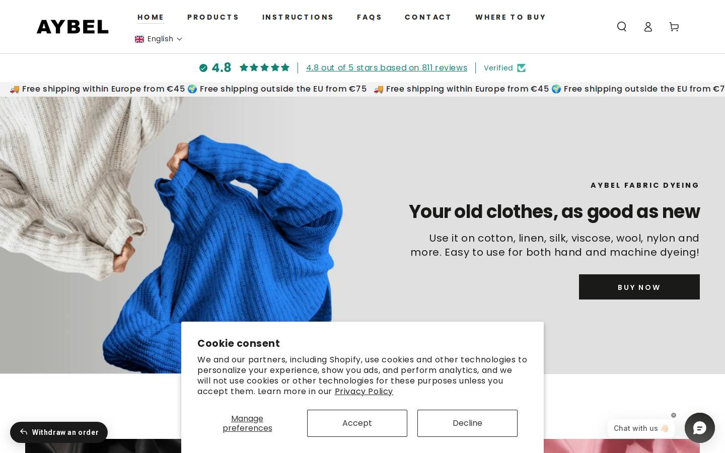Aybel homepage screenshot