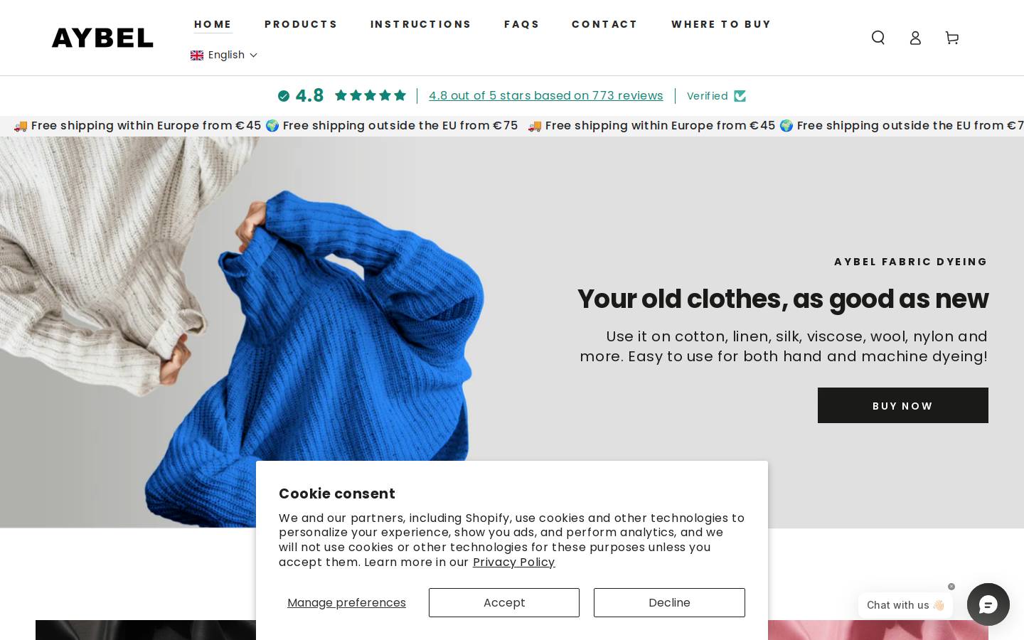 Aybel homepage screenshot