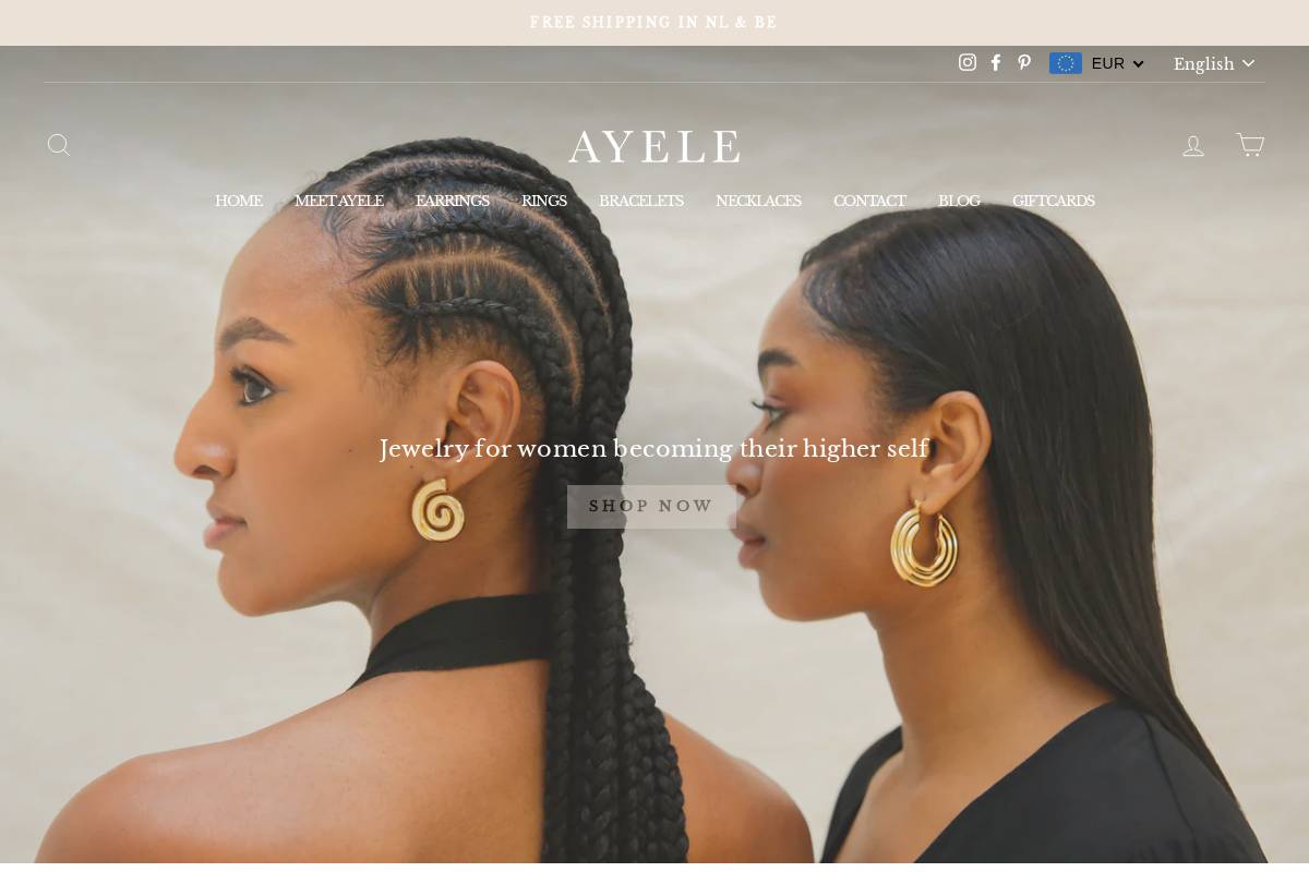 Ayele homepage screenshot