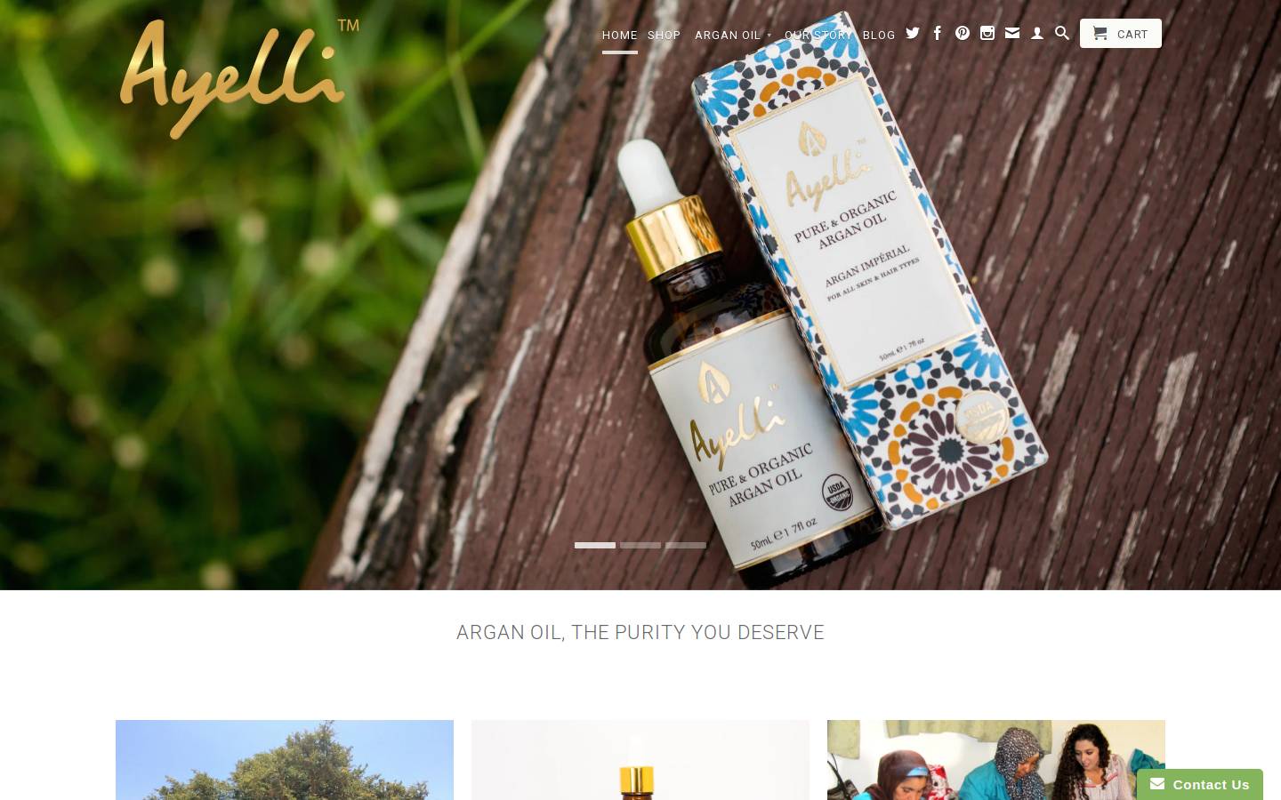 ayelli.com homepage screenshot