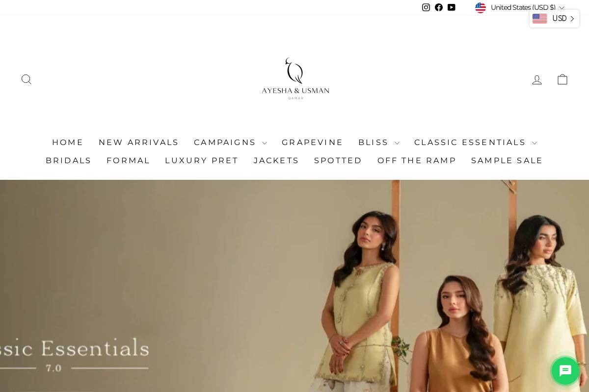 ayeshaandusman.com homepage screenshot