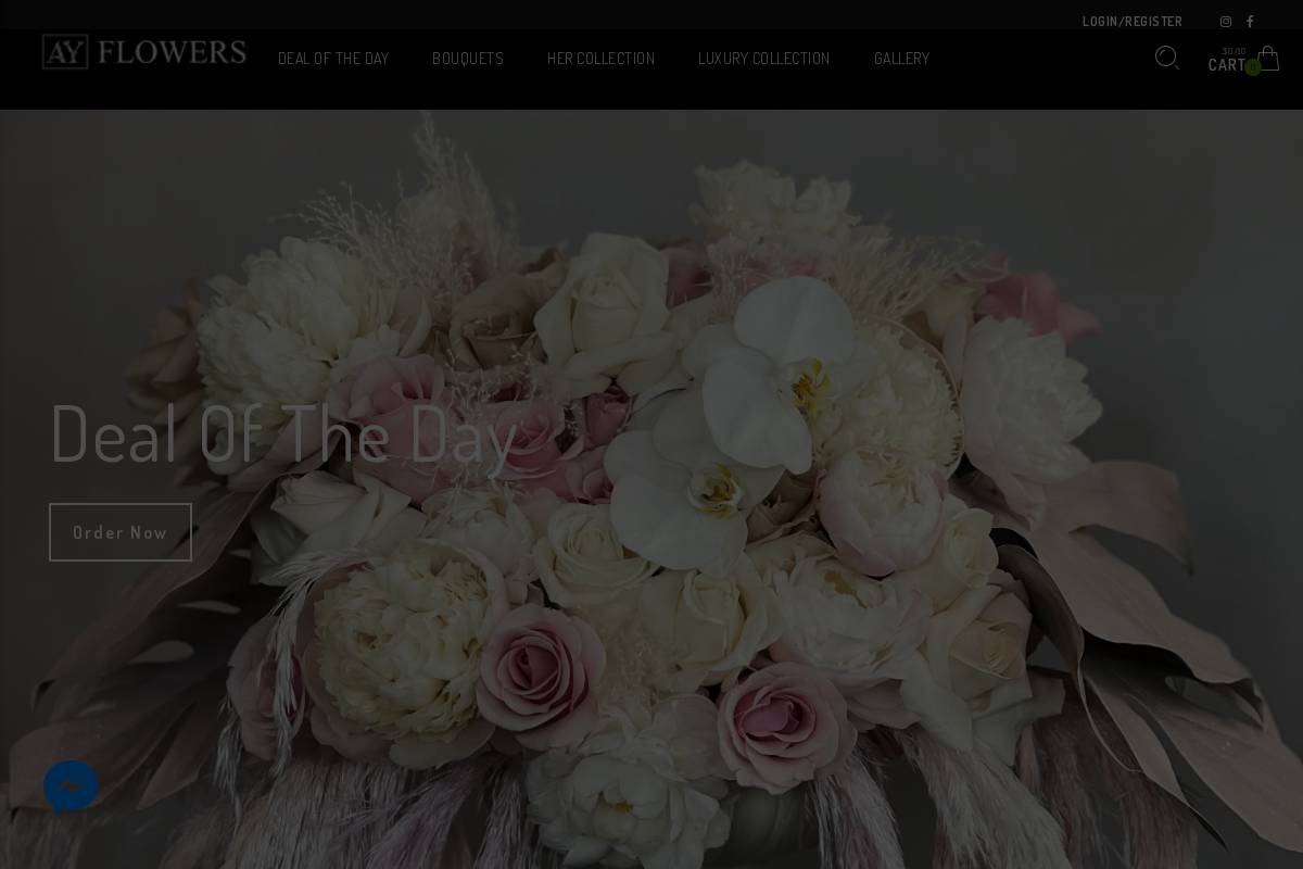 ayflowers.com homepage screenshot