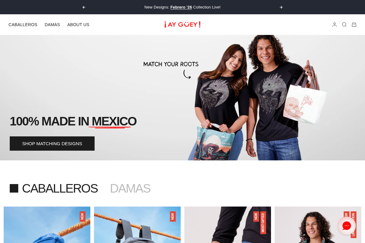 ¡Ay Güey! homepage screenshot