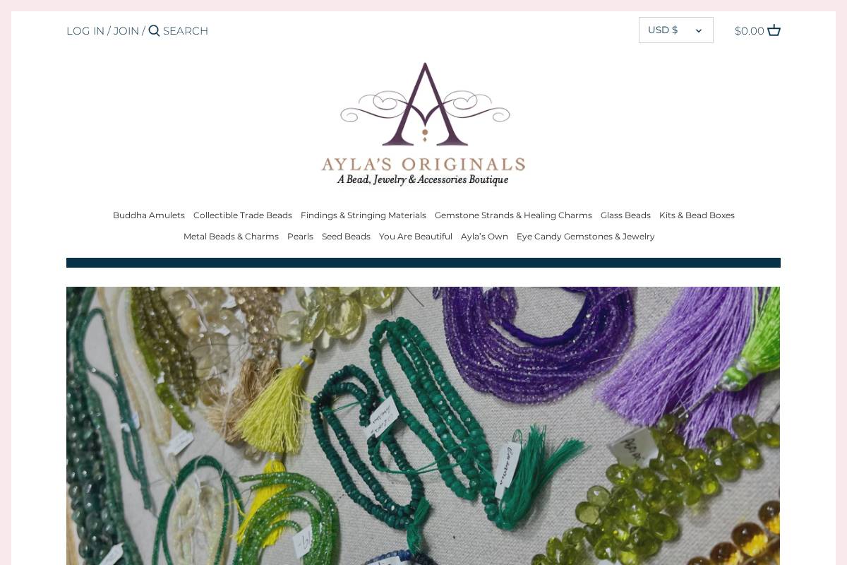 aylasoriginals.com homepage screenshot