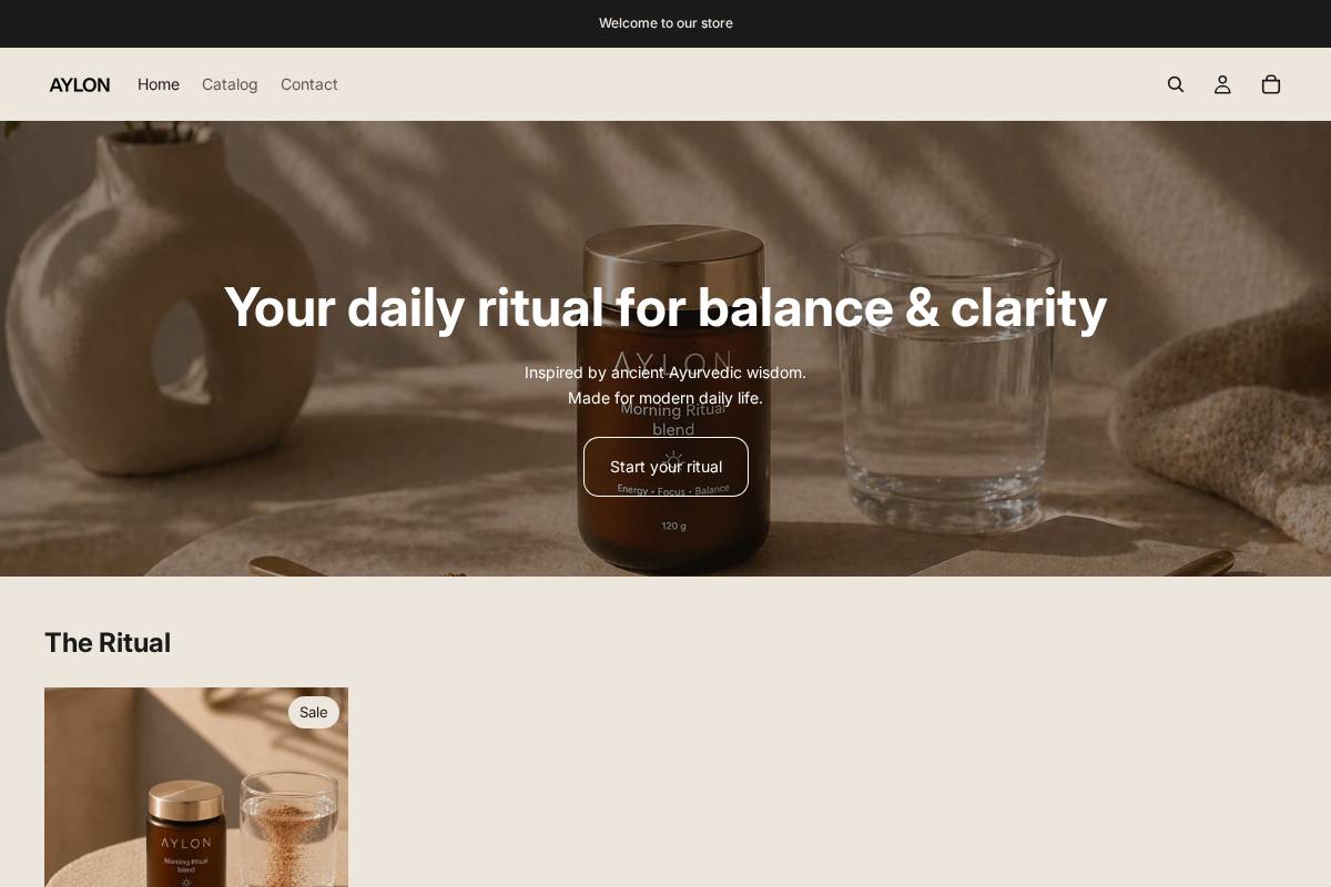 aylon.store homepage screenshot