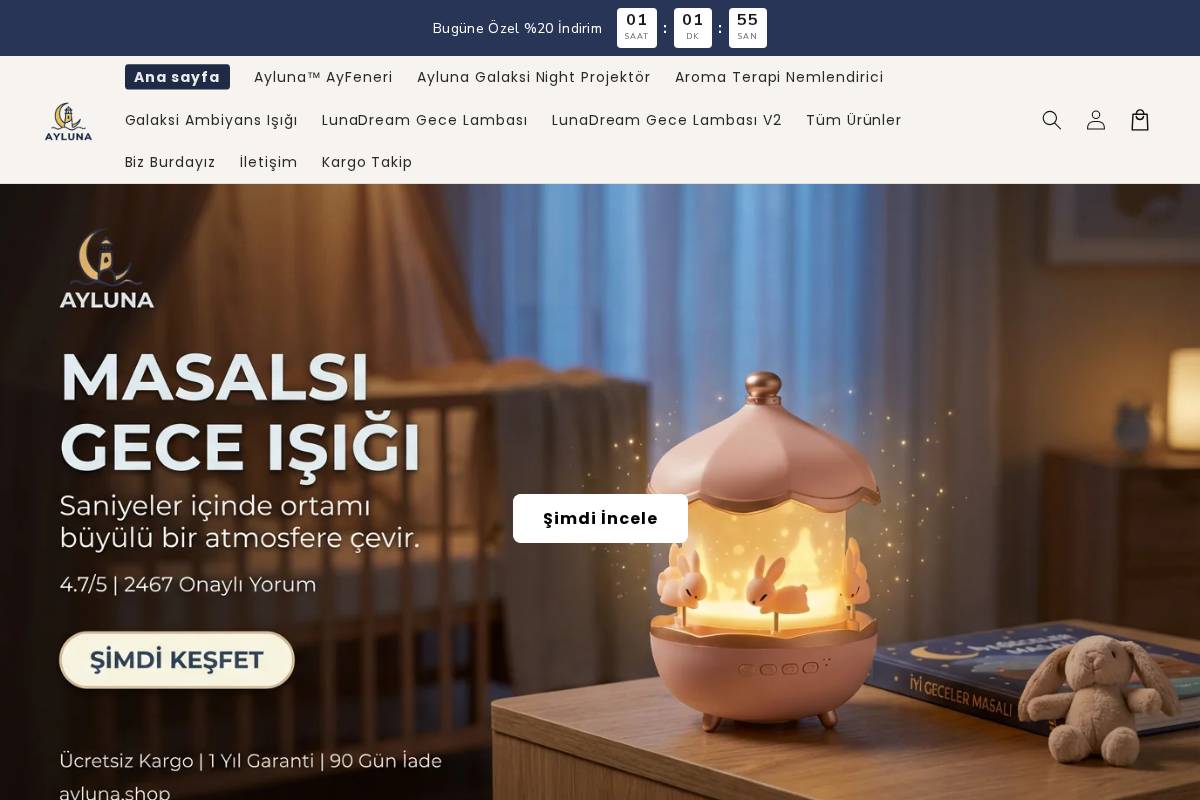 ayluna.shop homepage screenshot