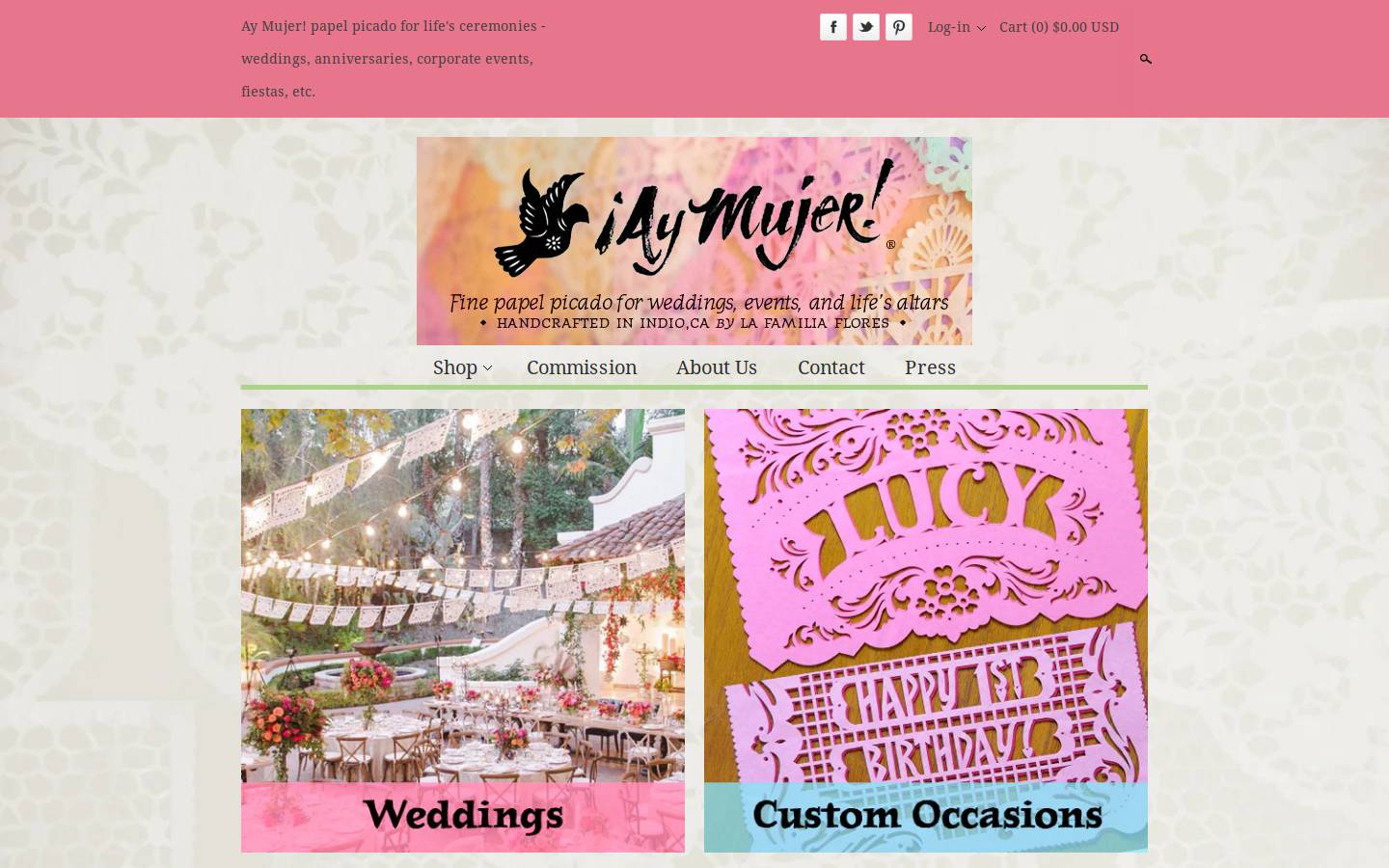 aymujershop.com homepage screenshot