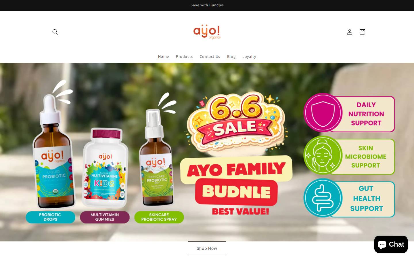 ayo-organics.com homepage screenshot