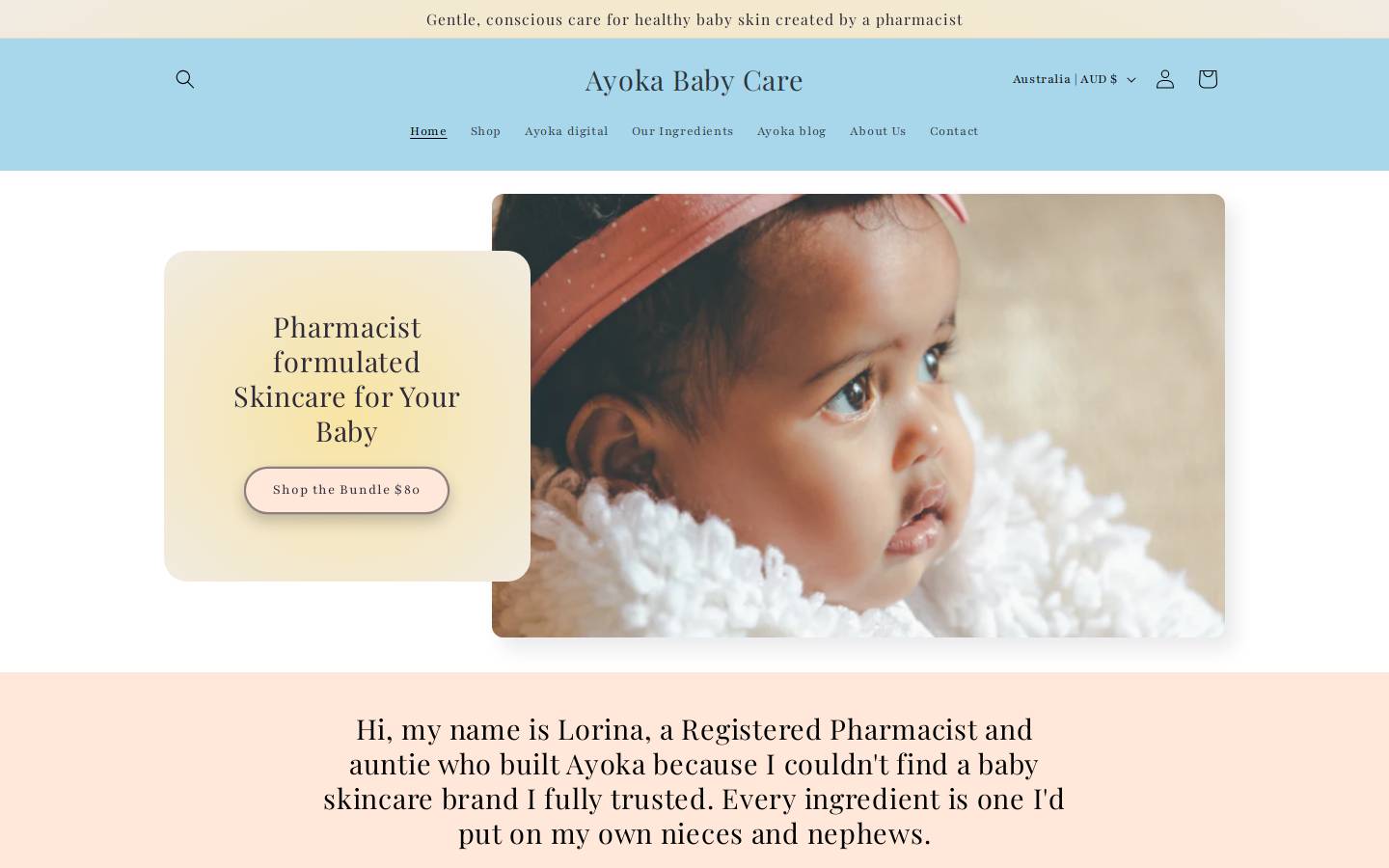 ayokababycare.com homepage screenshot