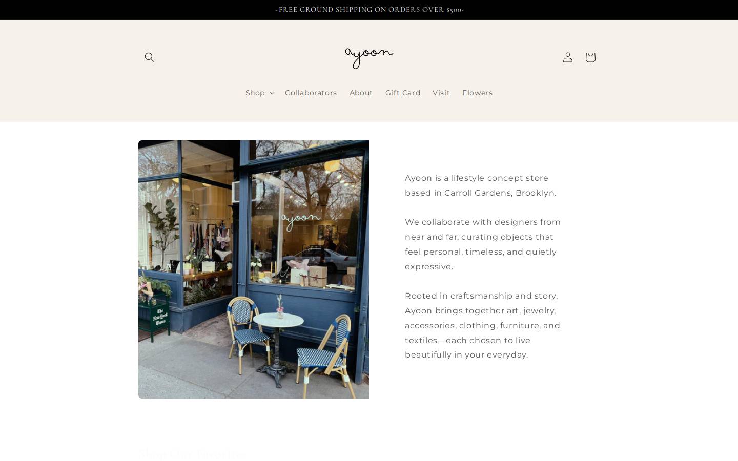 ayoonbrooklyn.com homepage screenshot