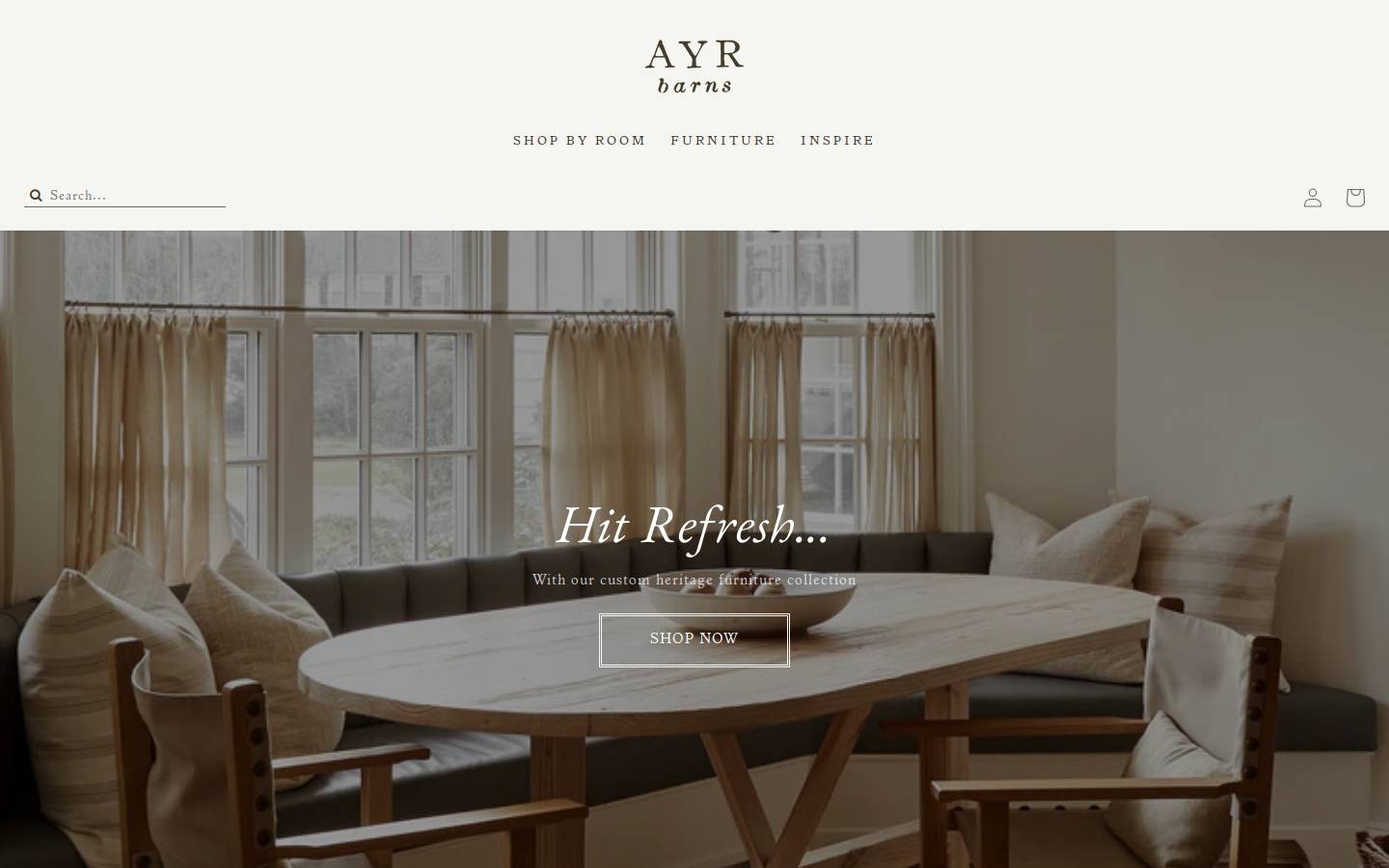 ayrbarns.com homepage screenshot