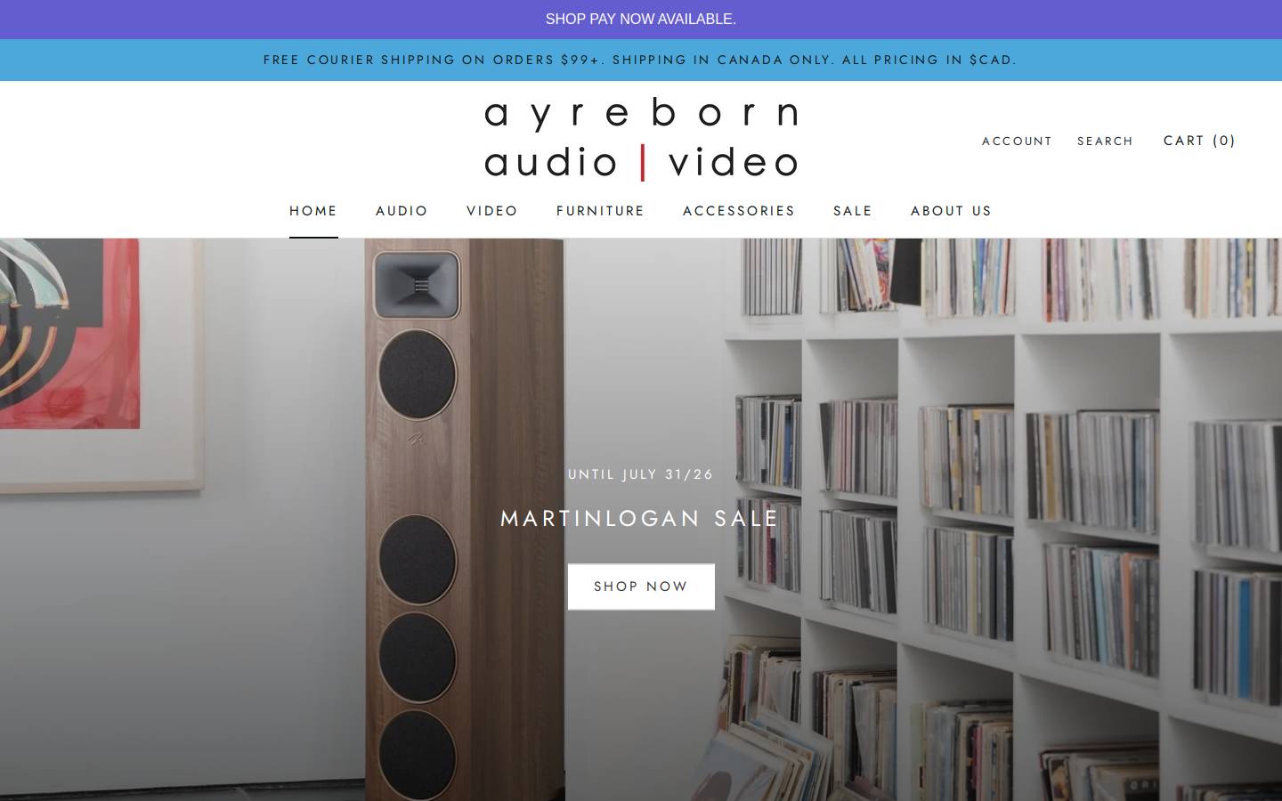 Ayreborn Audio/Video homepage screenshot