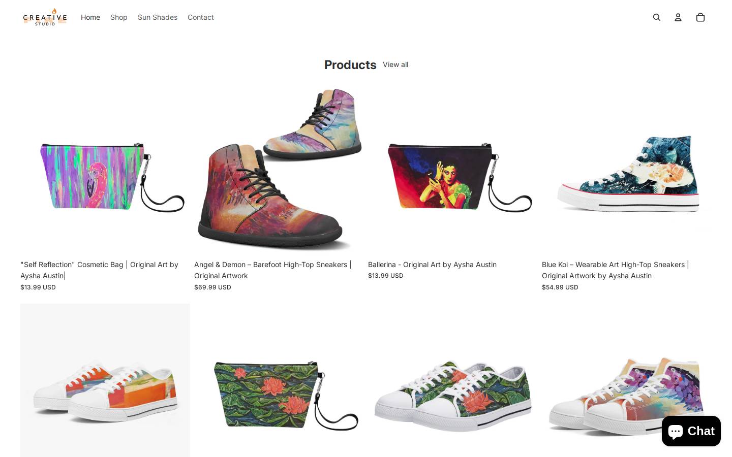 ayshaaustin.art homepage screenshot