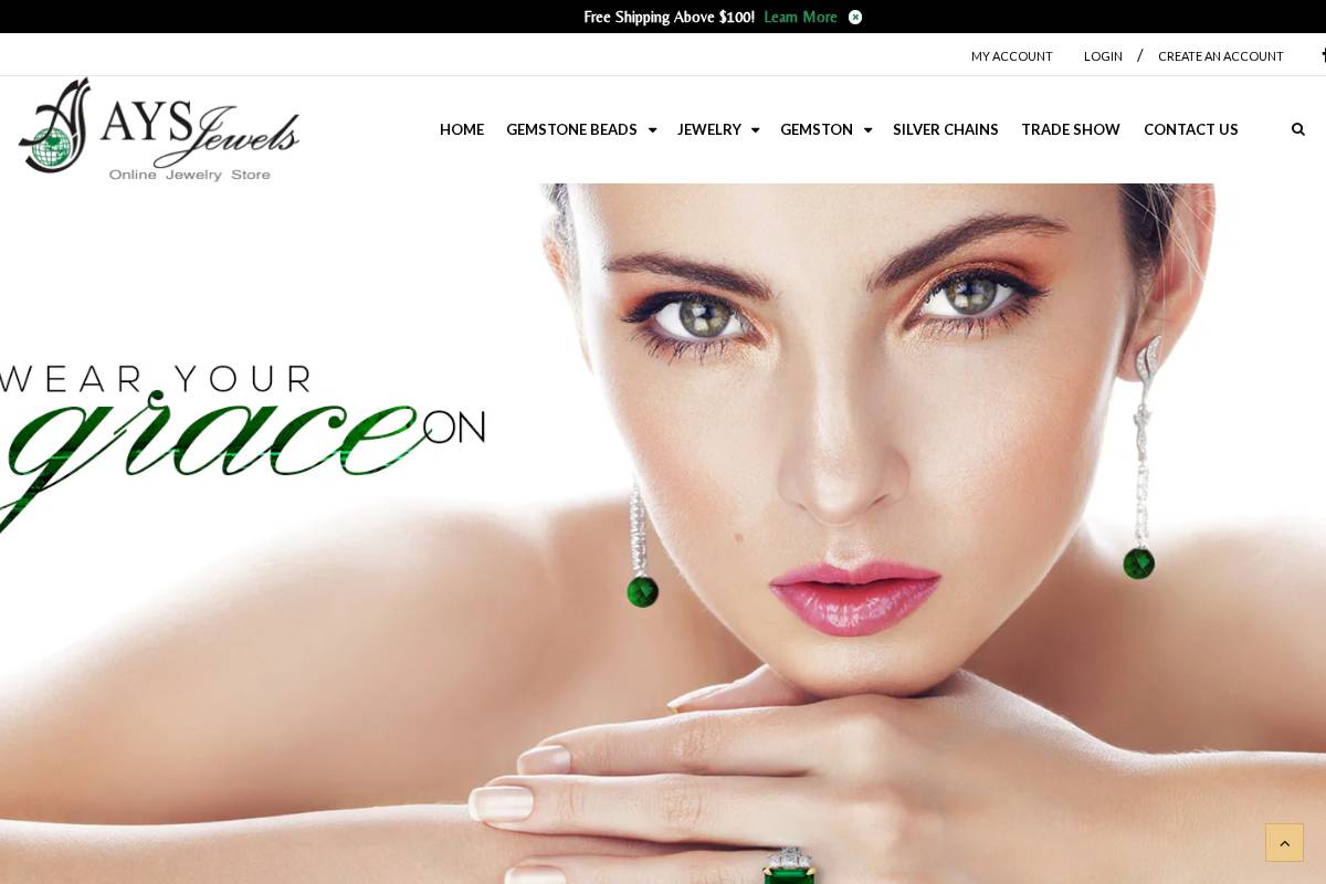 aysjewels.com homepage screenshot