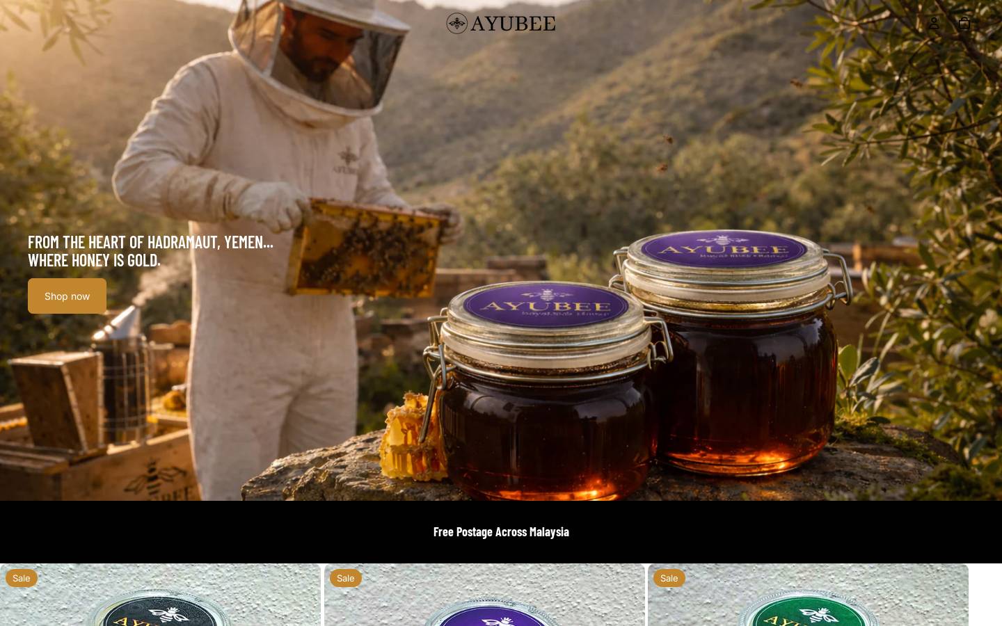 ayubee.com homepage screenshot