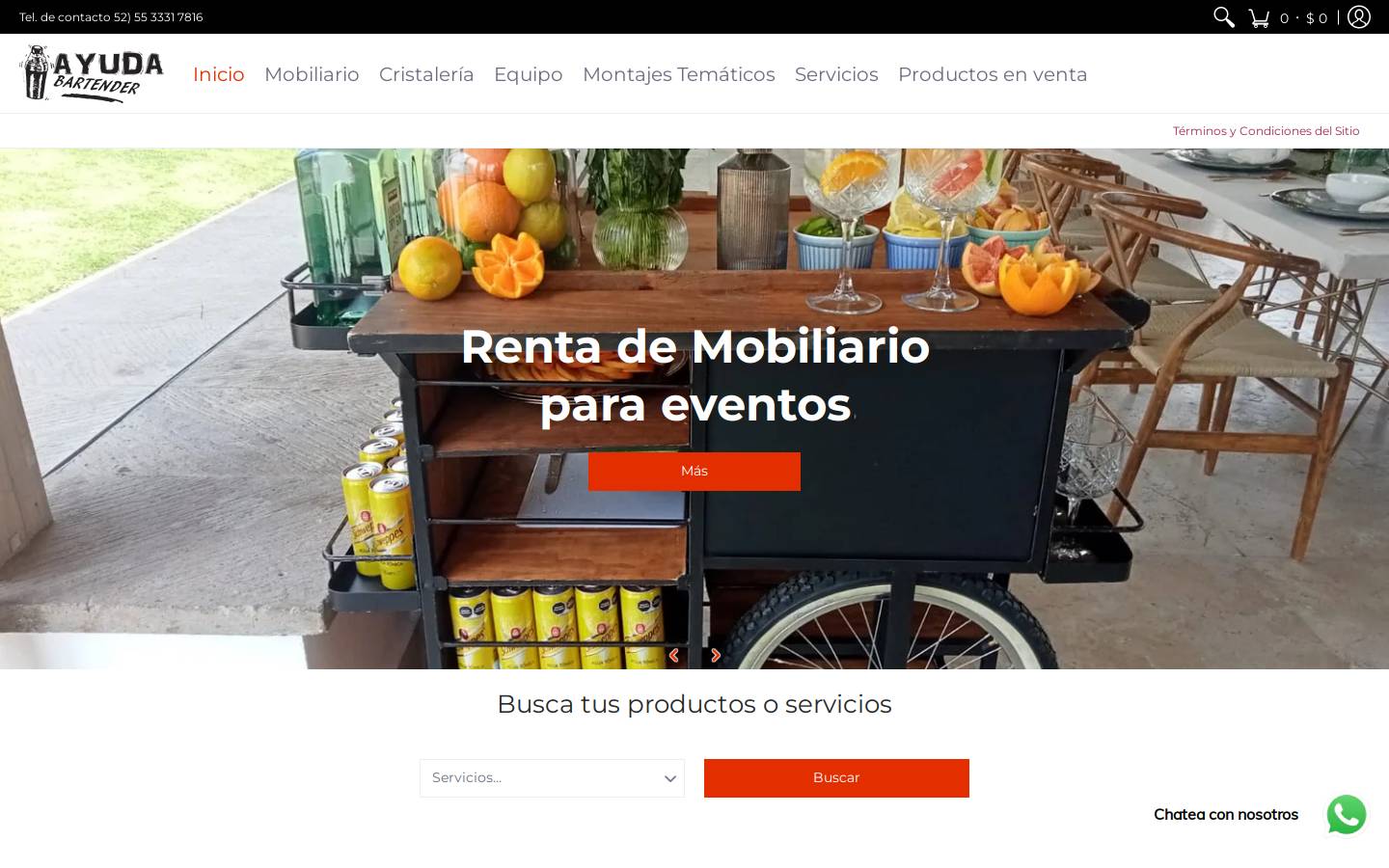 ayudabartender.com homepage screenshot