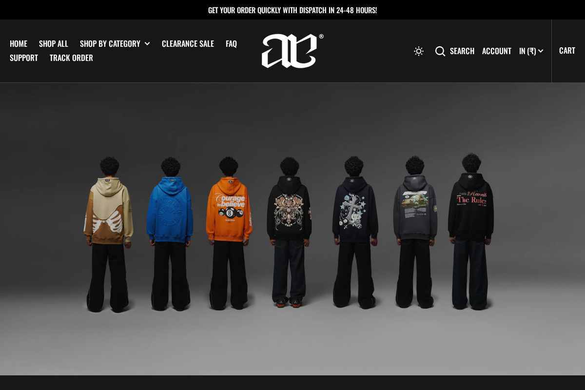 Ayunikclothing homepage screenshot