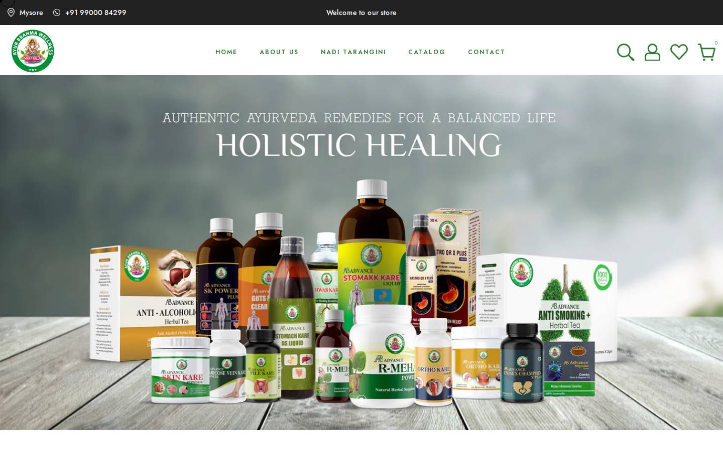 ayurbrahmawellness.com homepage screenshot