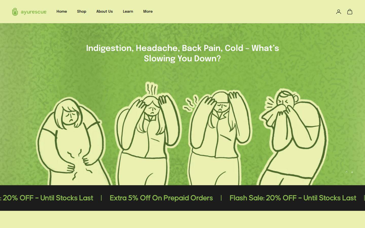 ayurescue.com homepage screenshot