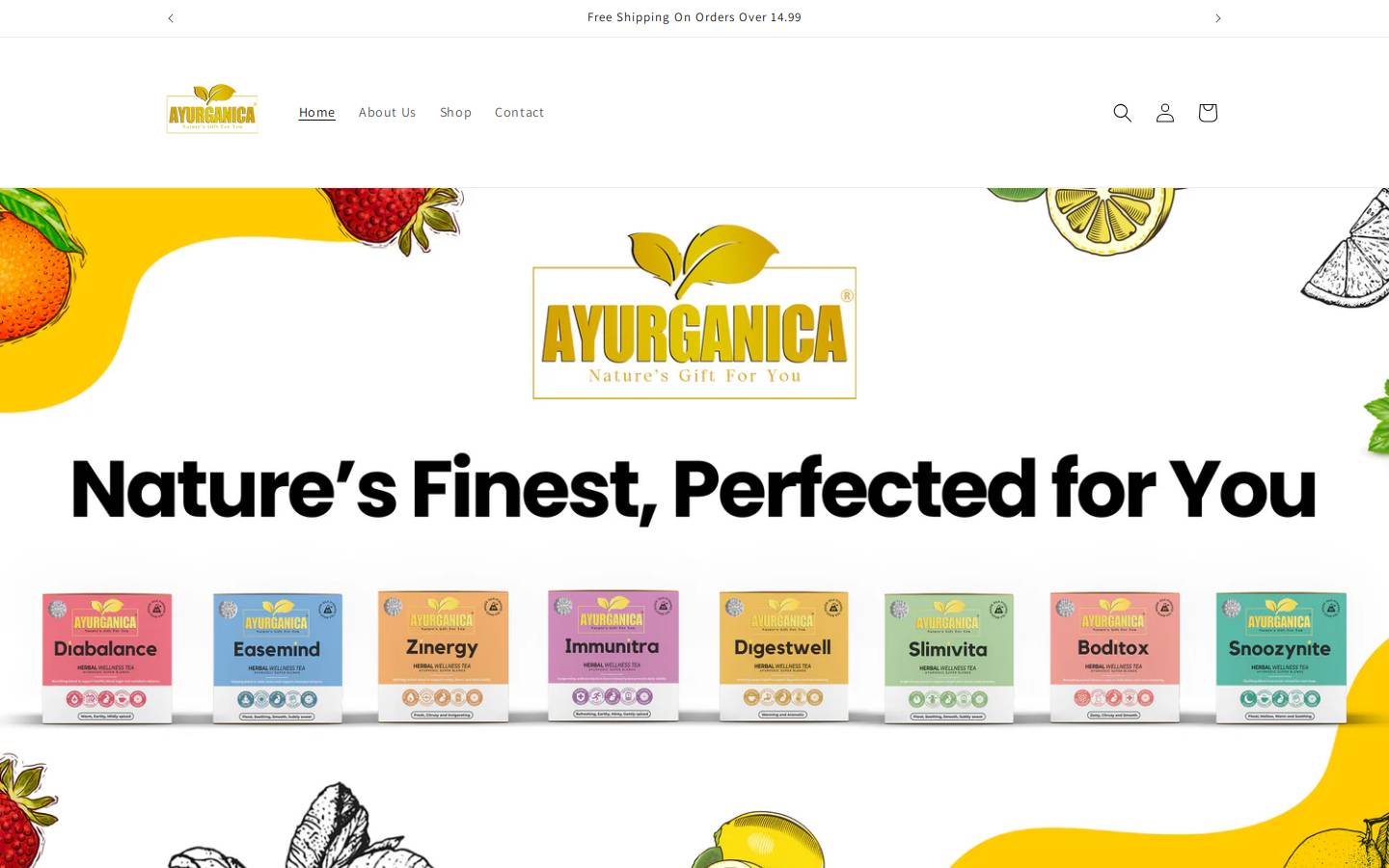 ayurganica.com homepage screenshot