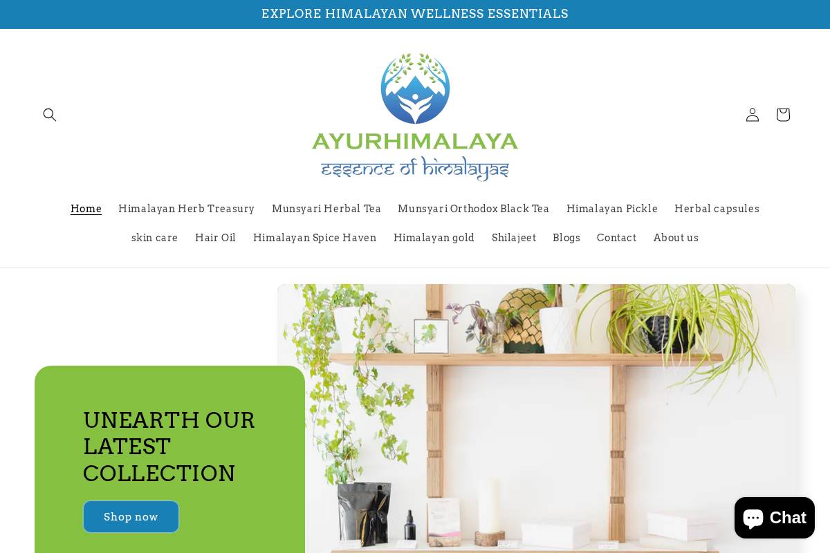 ayurhimalaya.com homepage screenshot