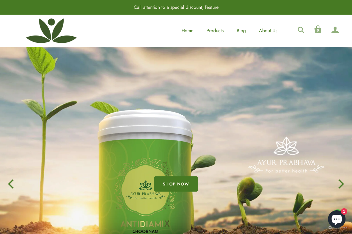 ayurprabhava homepage screenshot