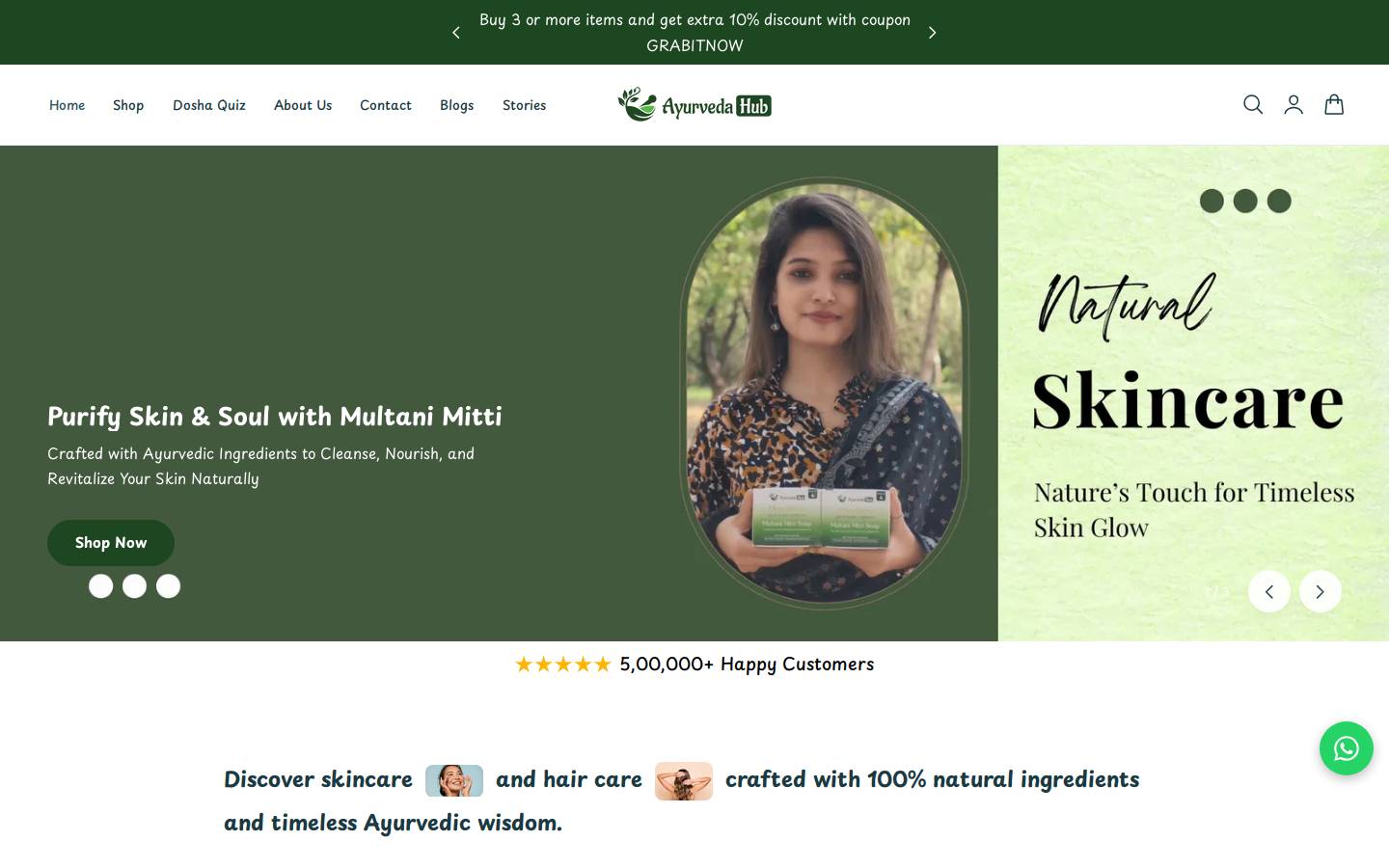 ayurvedahub.in homepage screenshot