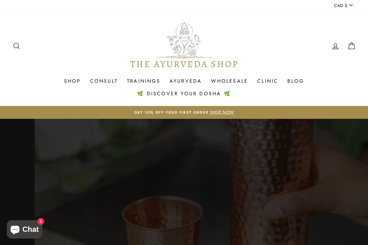 The Ayurveda Shop homepage screenshot