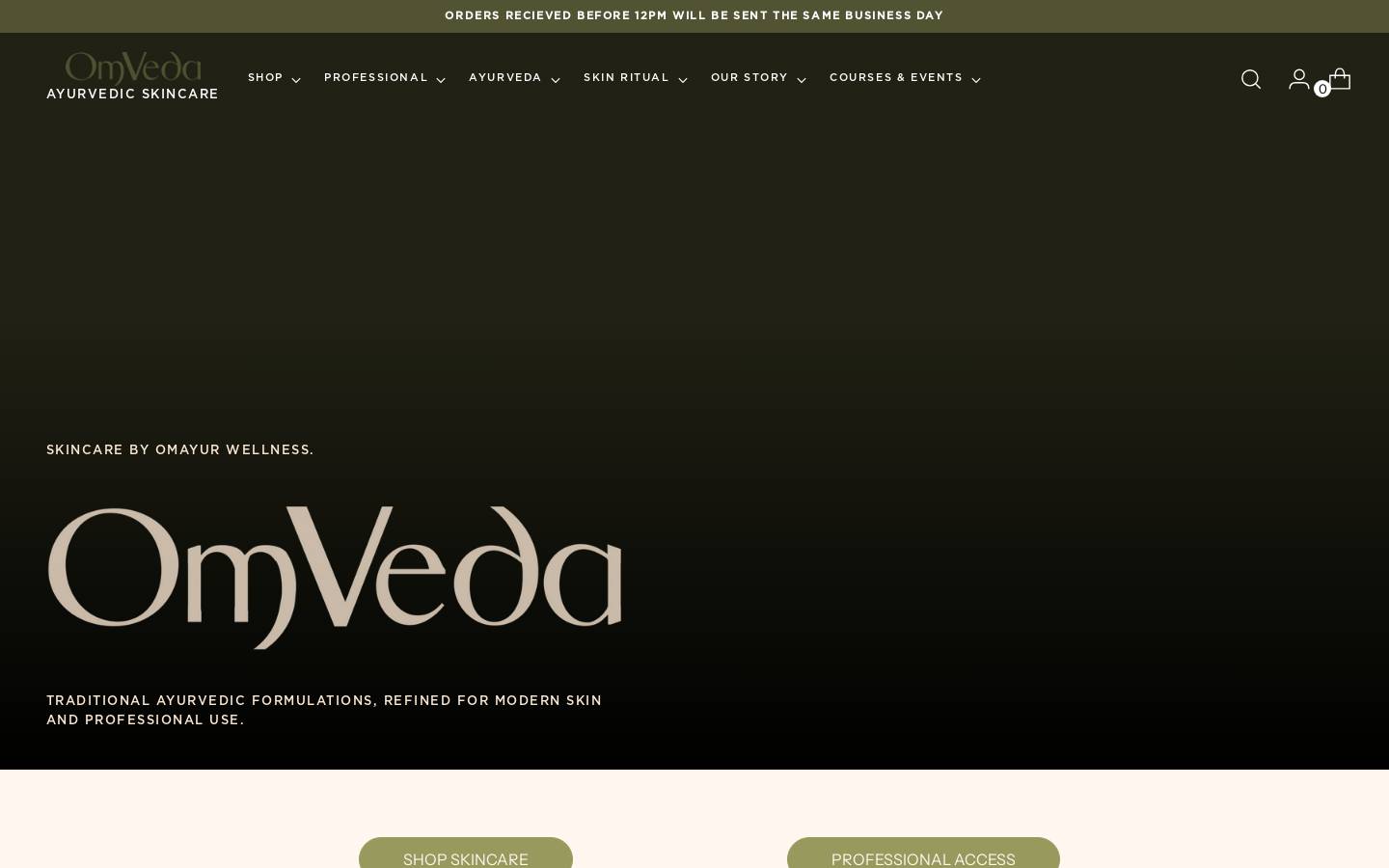 ayurvedicskincare.com.au homepage screenshot