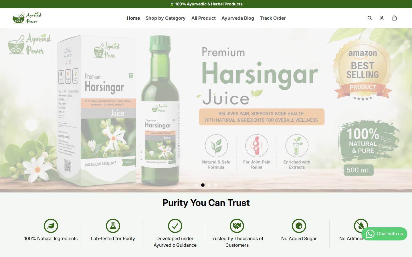 ayurvedpower.in homepage screenshot