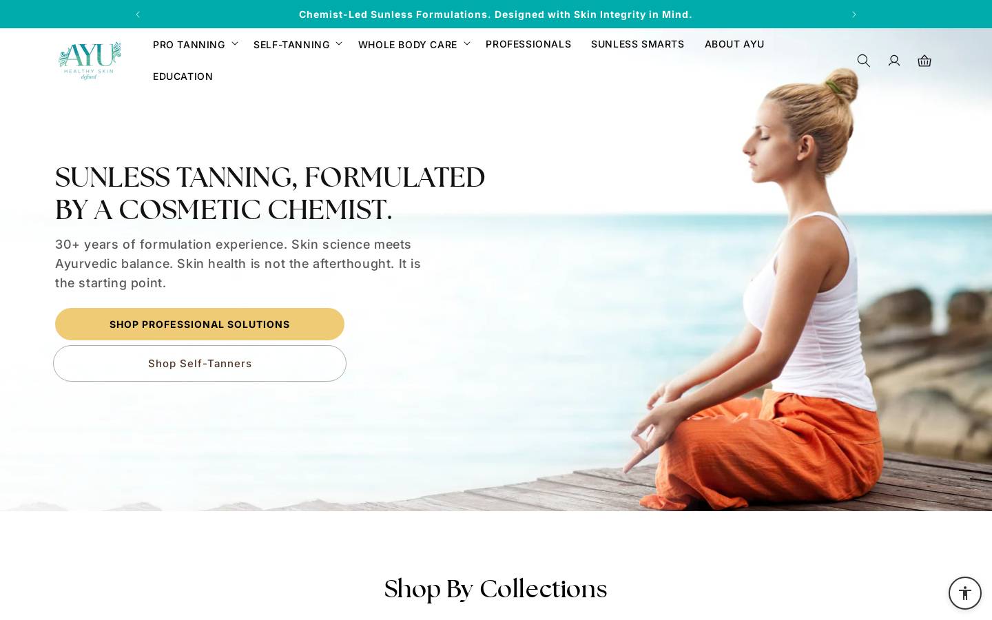 ayusunless.com homepage screenshot