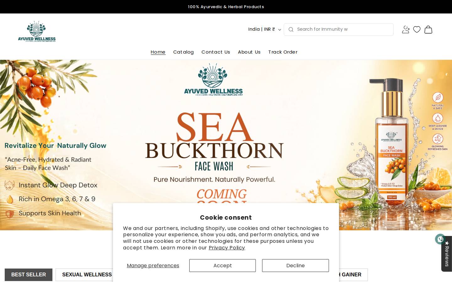 ayuvedwellness.com homepage screenshot