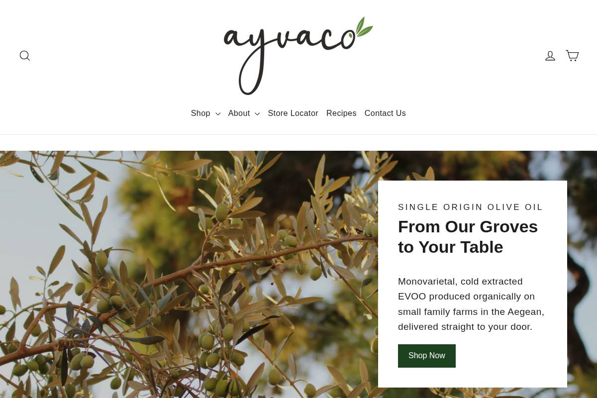 ayvaco.com homepage screenshot