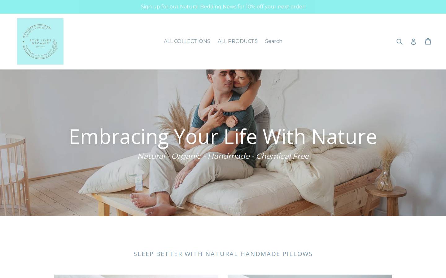 ayvelivesorganic.com homepage screenshot