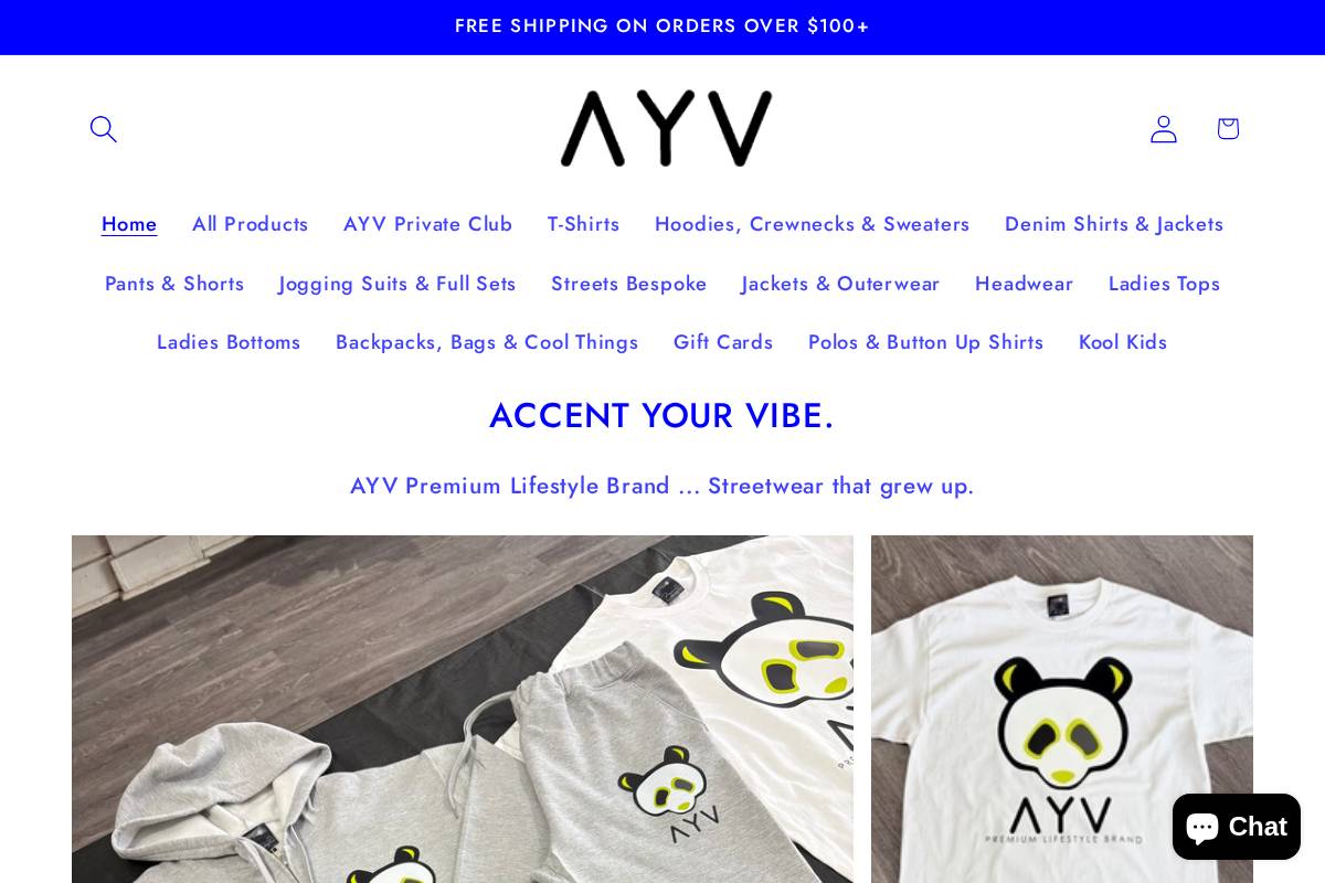 ayvlifestyle.com homepage screenshot