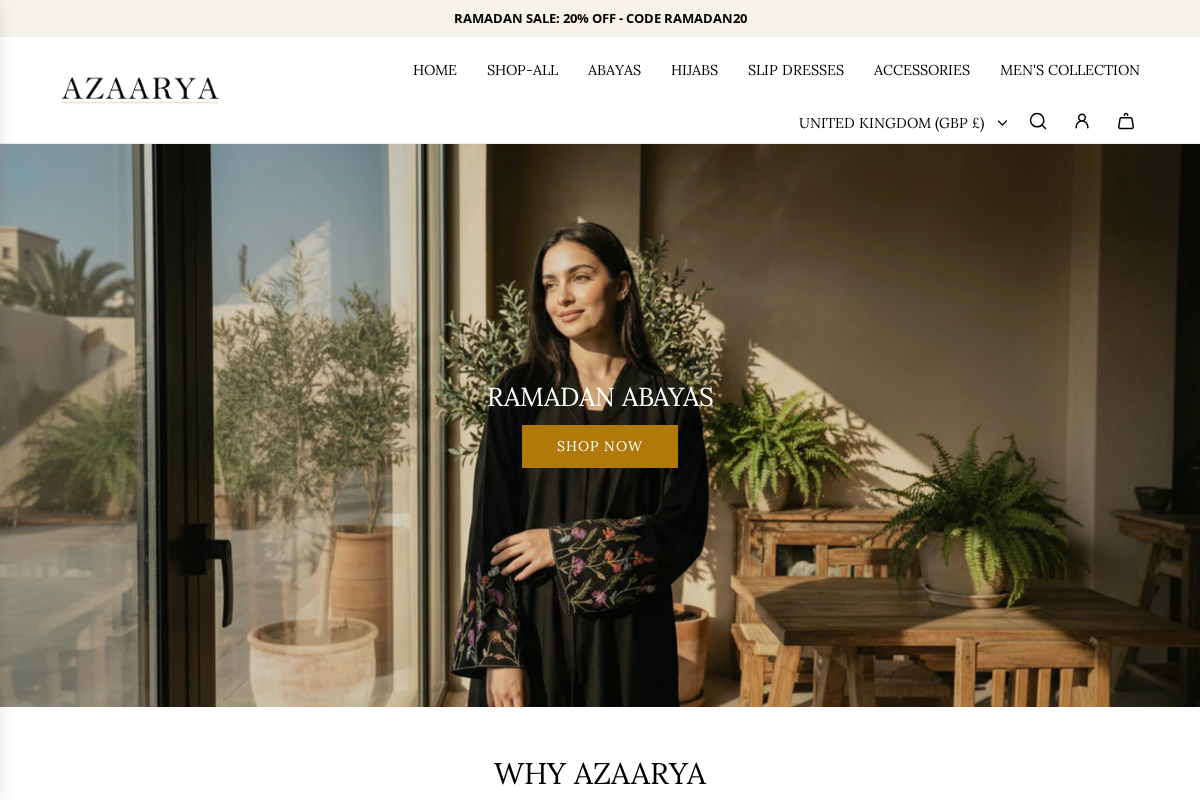 AZAARYA homepage screenshot