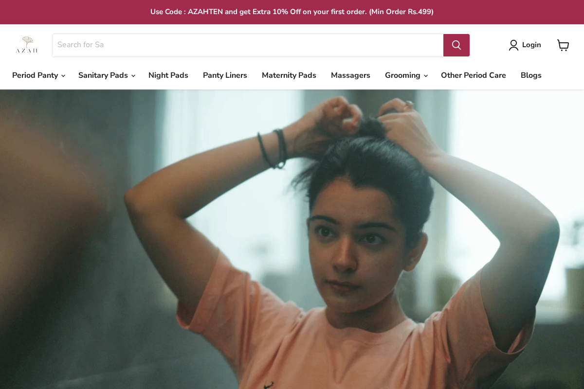 Azah homepage screenshot