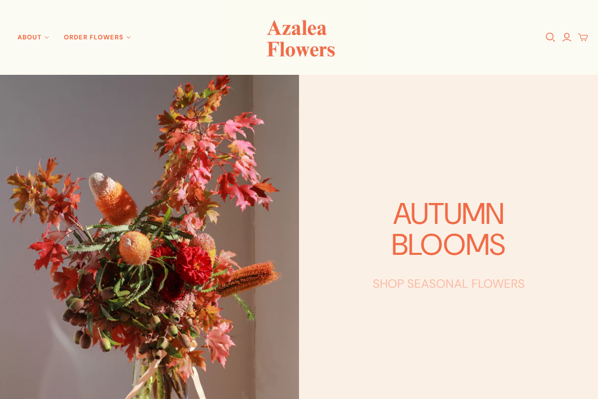 Azalea Flowers homepage screenshot